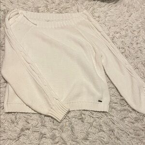 Hollister White Off the Shoulder Sweater